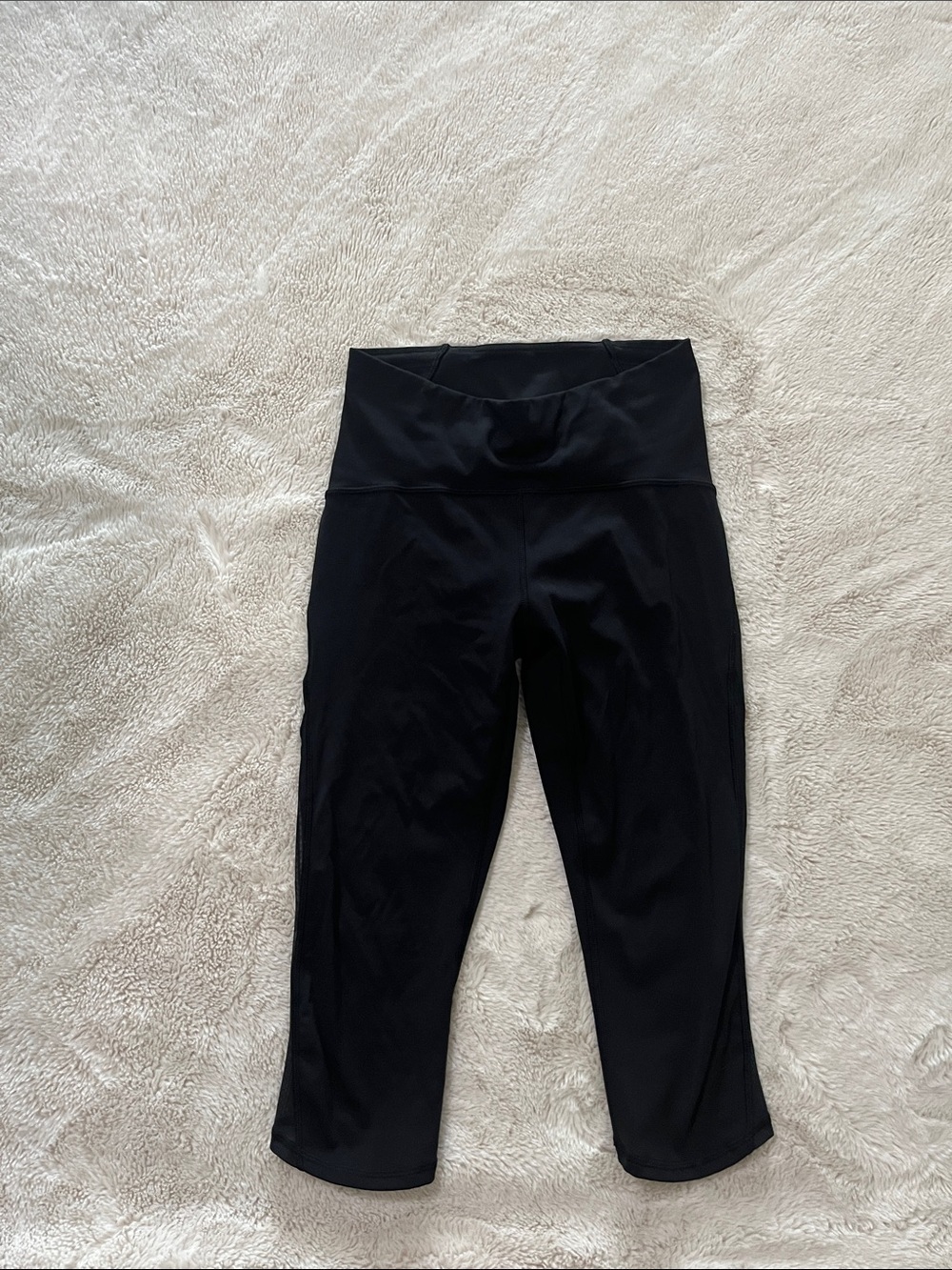 lululemon athletica Black Capri Leggings with Side Mesh Insets - Picture 4 of 7